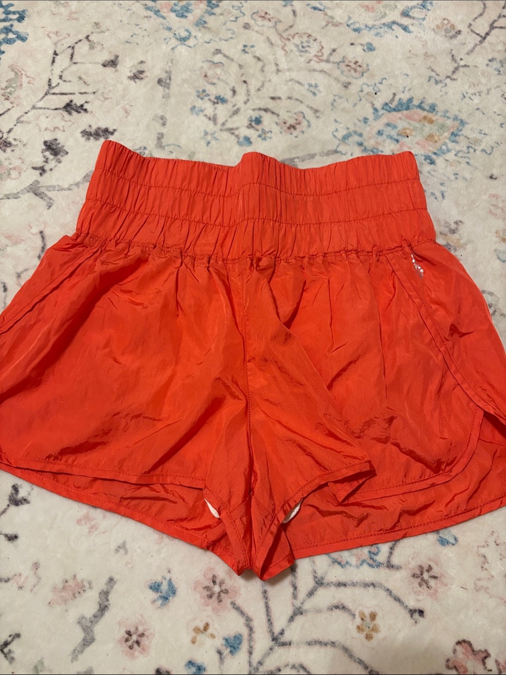FP Movement by Free People Bright Orange Elastic-Waist Athletic Shorts. Large.